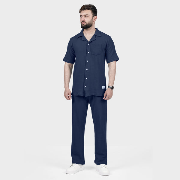 Navy Ottoman Textured Co-ord Set