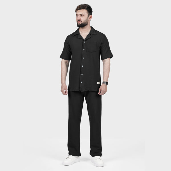 Black Ottoman Textured Co-ord Set