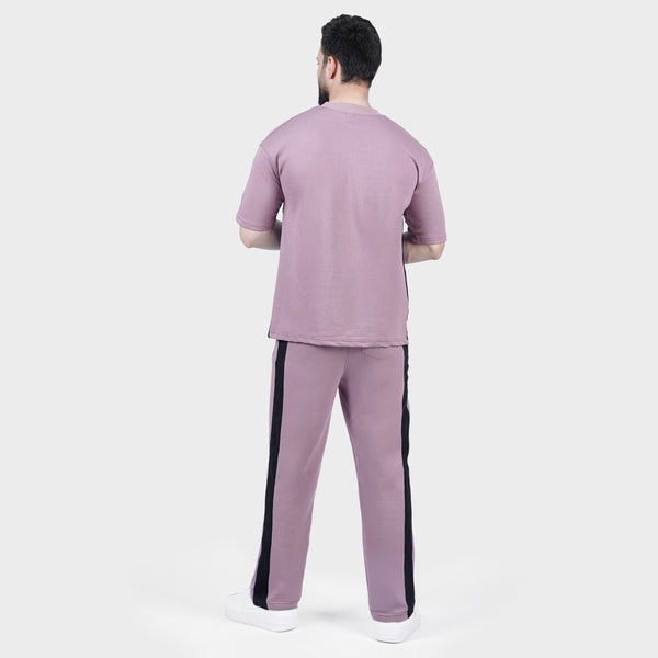 Lavender and Black Side Panel Tracksuit