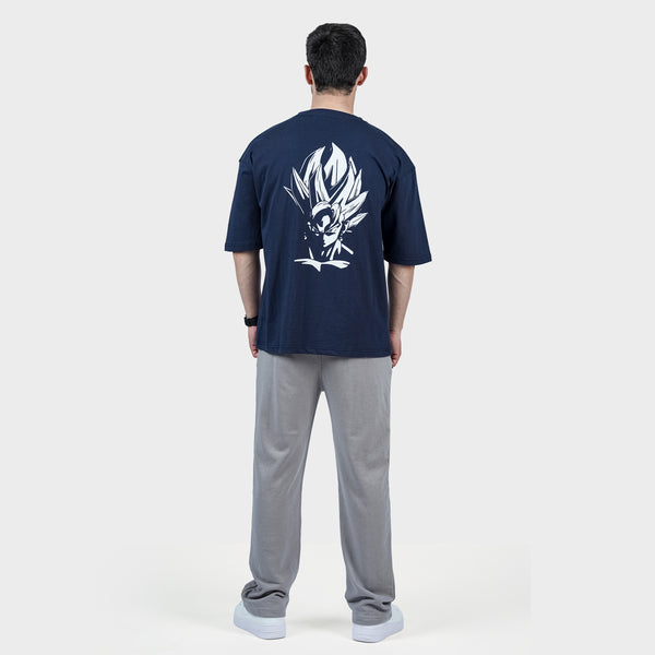 Navy Blue Dragon Ball Back Print with Grey Tracksuit