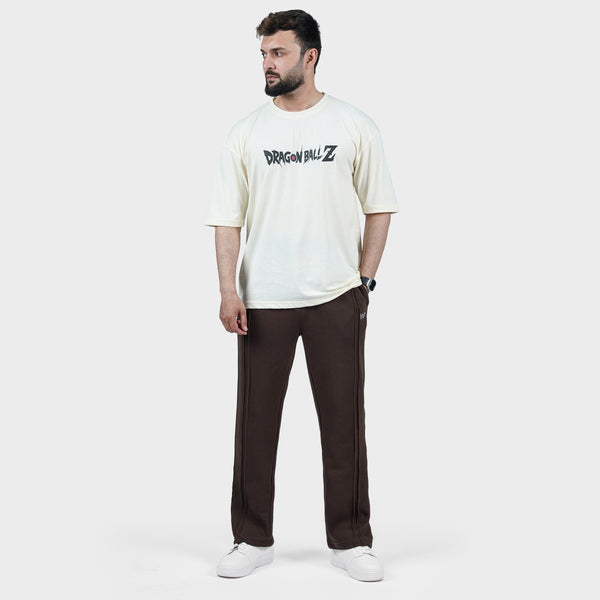 Goku Printed Off-White and Chocolate Brown Tracksuit