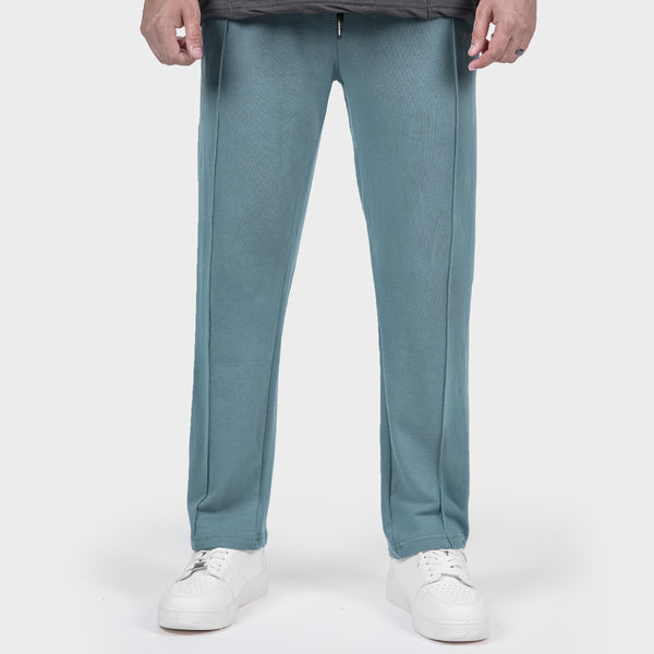 Teal-Blue Single Stitch loose fit Trousers