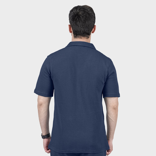 Navy Ottoman Textured Shirt