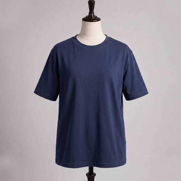 Navy Plain Lycra Cotton Tshirt