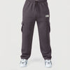 Deep Charcoal Cotton Interlock Cargo Trouser