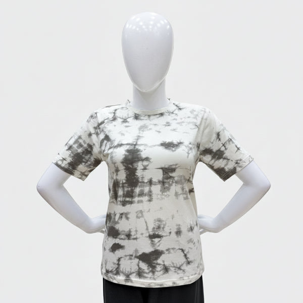 White Printed Lycra Tshirt