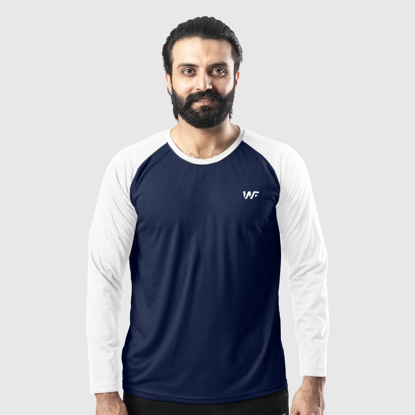 White & Blue Raglan
