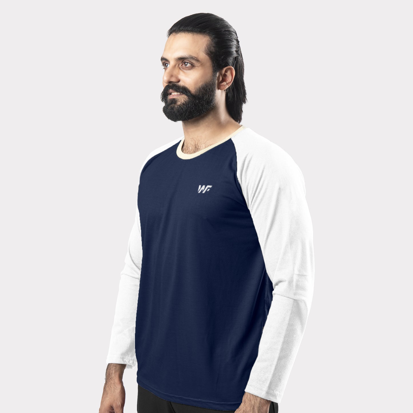 White & Blue Raglan