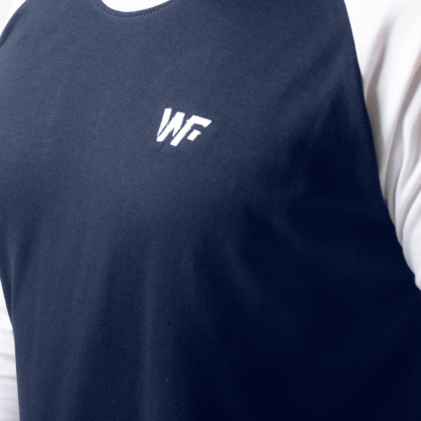 White & Blue Raglan