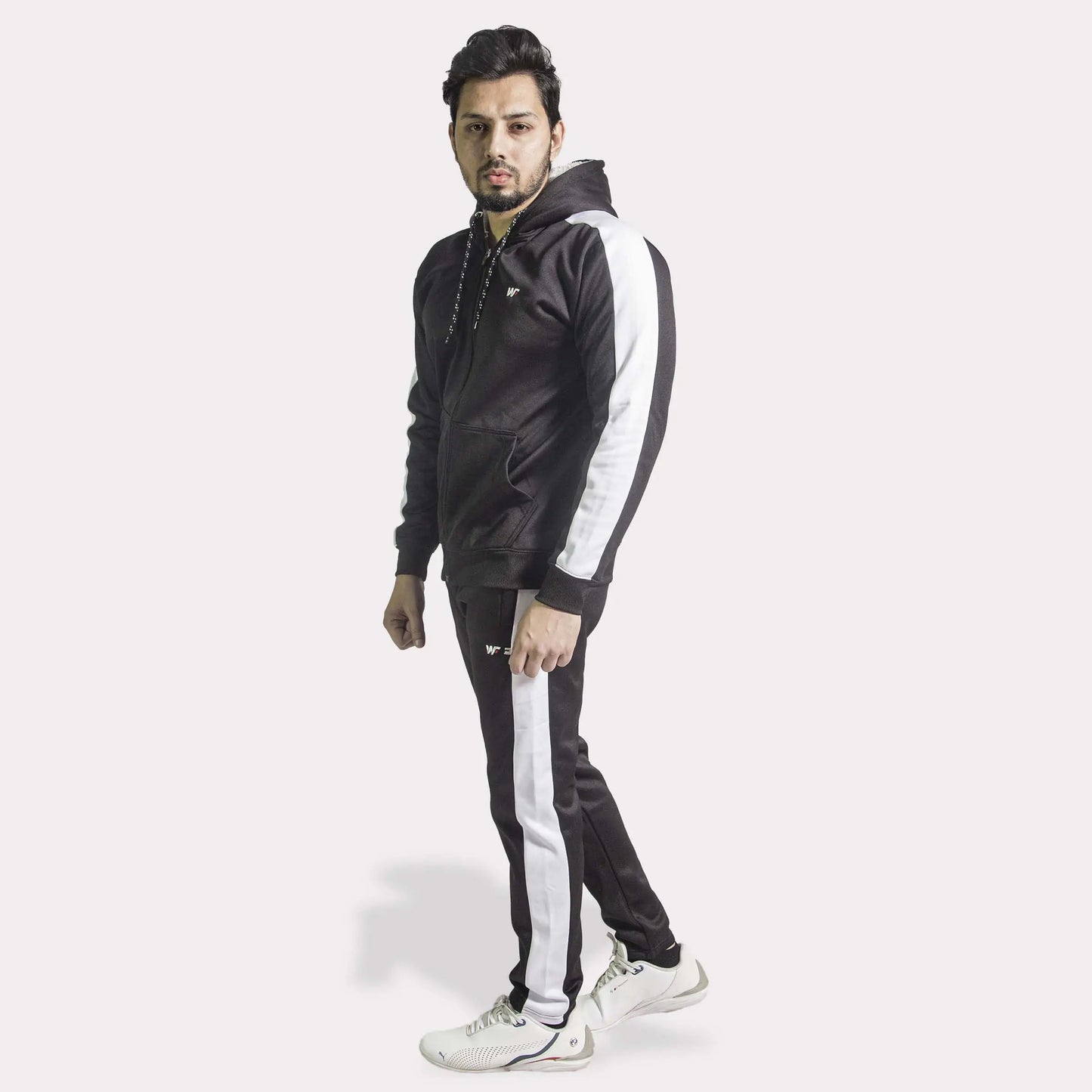 Black Tracksuit with White Panels