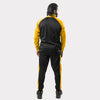 Yellow and Black Tracksuit With Three White Stripes