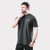 Charcoal Cotton Knit Relaxed Fit T-Shirt