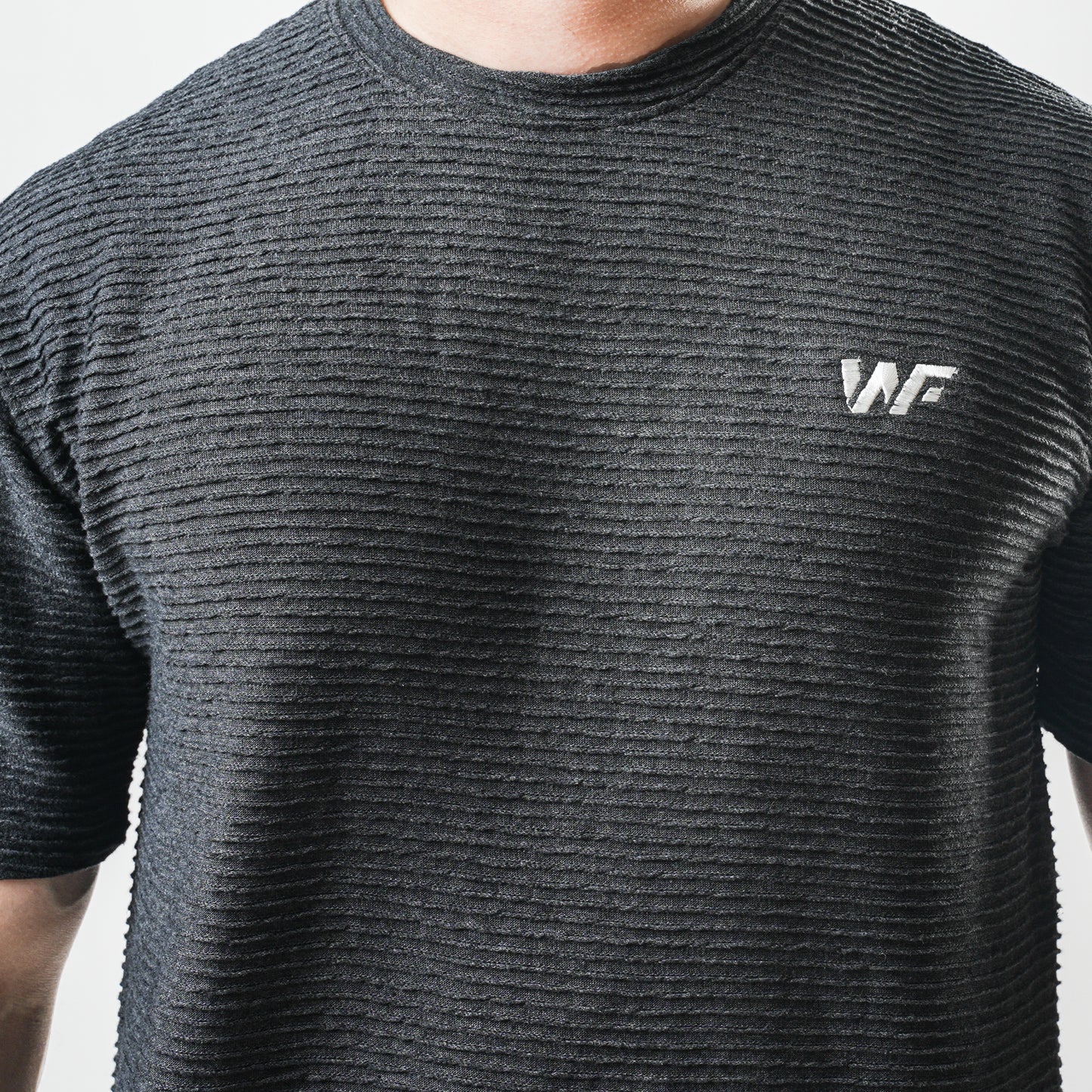 Charcoal Cotton Knit Relaxed Fit T-Shirt