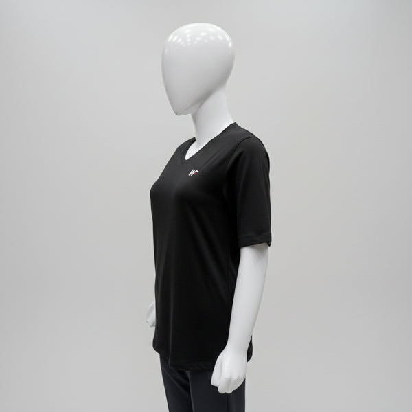 Black Cotton Knit Relaxed Fit T-Shirt