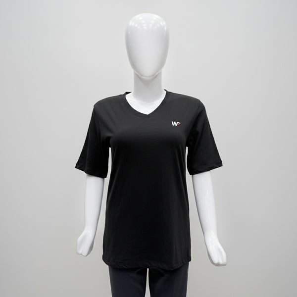 Black Cotton Knit Relaxed Fit T-Shirt