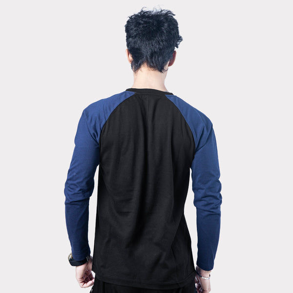 Black Melange & Blue Raglan