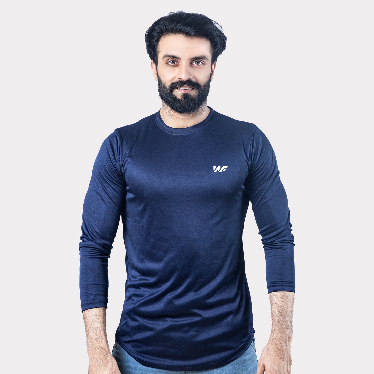 Blue Quick Dry Full Sleeves T-Shirt
