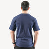 Self Lining Navy Blue Relaxed Fit lycra Tshirt