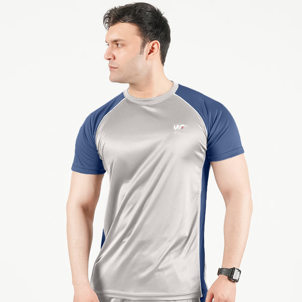 Silver and Blue Raglan Tshirt