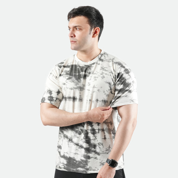 White Printed Lycra Tshirt