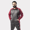 Charco and Maroon Tracksuit With Three White Stripes