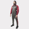 Charco and Maroon Tracksuit With Three White Stripes