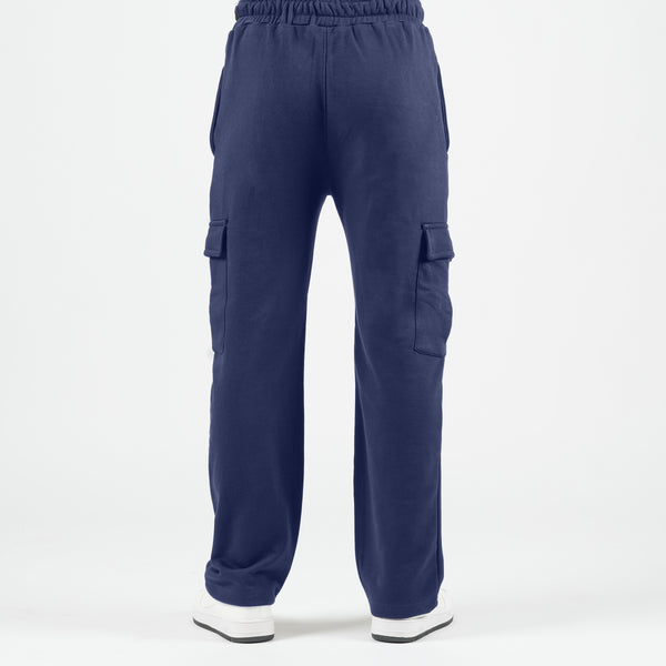 Dark Blue Winter Wide Leg Cargo Trousers