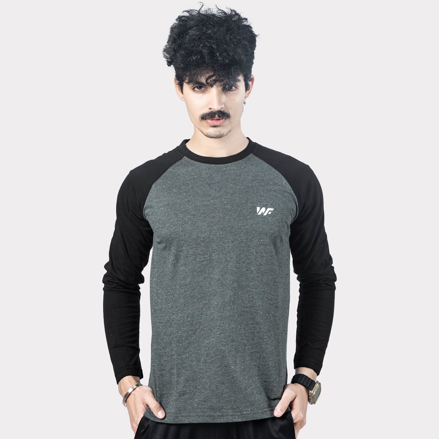 Gray Melange & Black Raglan