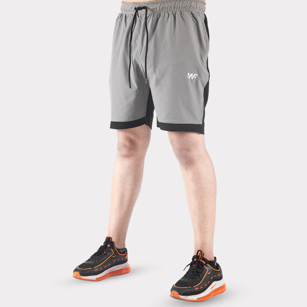 Smoky Gray/Black Micro Interlock Training Shorts
