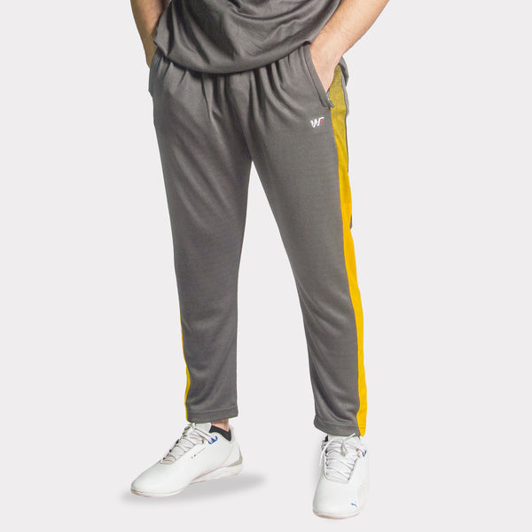 Gray Quick Dry Bottoms with mustard Mesh Panel