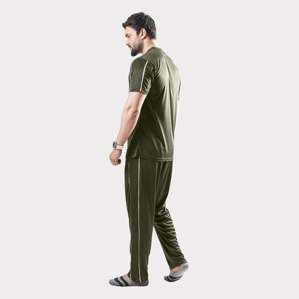 Olive Green Hawk Series With Double Piping Tracksuit