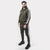 Olive Green Tracksuit With Three White Stripes