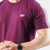 Plum Cotton Tshirt with Arm Stripes