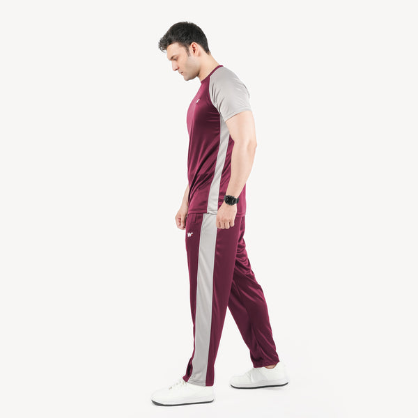 Maroon and Silver Tracksuit