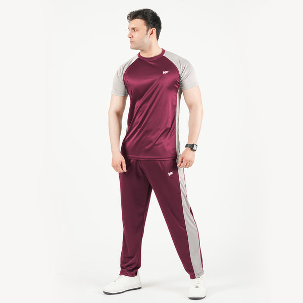 Maroon and Silver Tracksuit