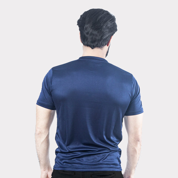 Blue Quick Dry T-Shirt with Shoulder Reflectors