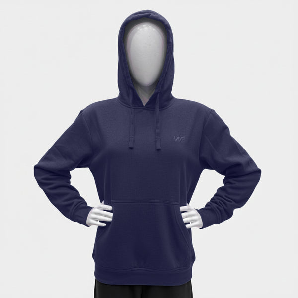 Unisex Round Neck Navy Blue Hoodie