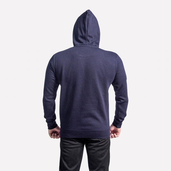 Unisex Round Neck Navy Blue Hoodie