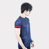 Navy T-Shirt with Red Sleeve Panel