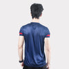 Navy T-Shirt with Red Sleeve Panel