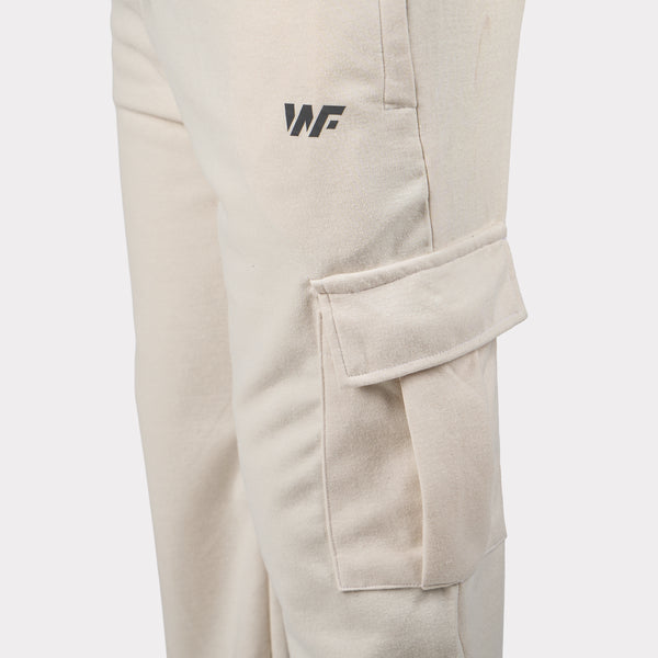 Pure Cotton Off White Cargo Trouser
