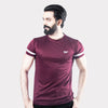 Maroon T-Shirt with White Sleeve Panel