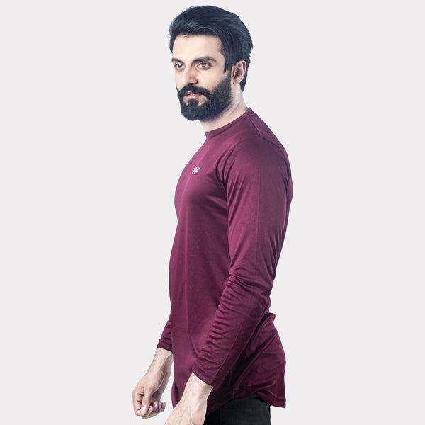 MaroonQuick Dry Full Sleeves T-Shirt