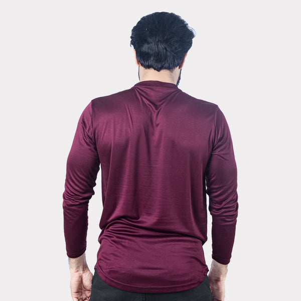 MaroonQuick Dry Full Sleeves T-Shirt