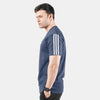 Plain Navy Blue Cotton Tshirt with Arm Stripes