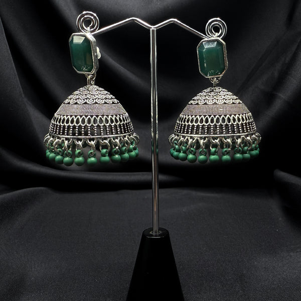 Green Stone Traditional Jhumkas