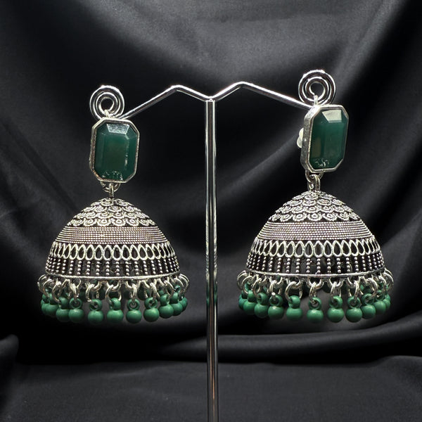 Green Stone Traditional Jhumkas