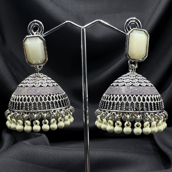 Beige Stone Traditional jhumkas