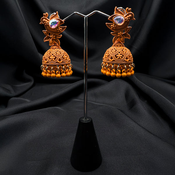 Handcrafted Amber Jhumkas