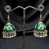Oxidized Green Bell Jhumki
